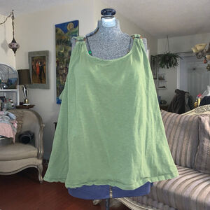 Women's Joe Fresh Sage Green Tank Top with Brown Rings Plus Size 2X